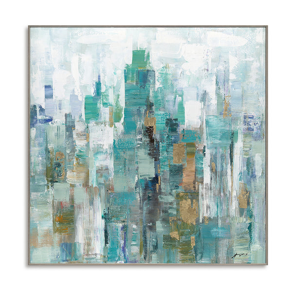Emerald Waves-Abstract Cityscape #M5783