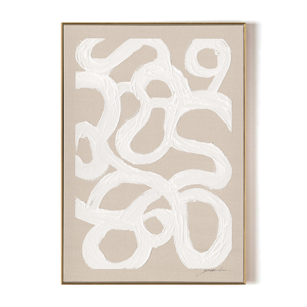 White Rhythm-Minimalist Abstract Line Art#M5856
