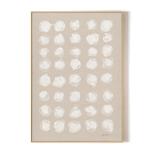 Snow Bloom-White Dot Abstract Painting#M5857