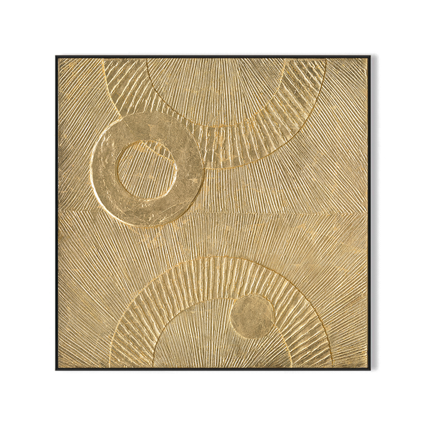 Golden Halo - Textured Abstract Painting#M6957