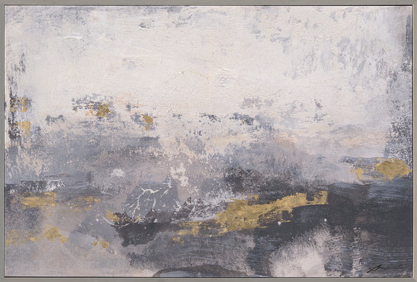Cloud Shadows - Gray & Gold Abstract #M8023