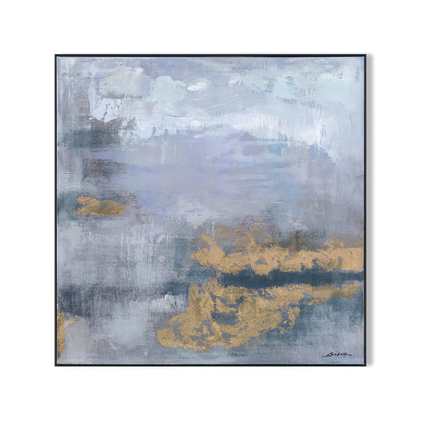 Impression of Sky - Blue & Gold Abstract #M8062
