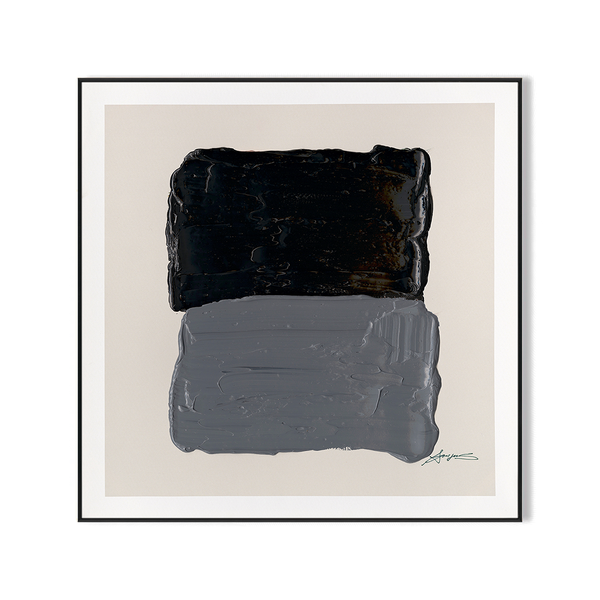 Monochrome Dialogue - Minimalist Abstract Blocks #M8073