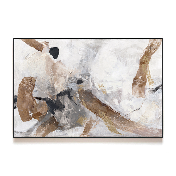 Golden Drift - Neutral Abstract Landscape Painting #M8104