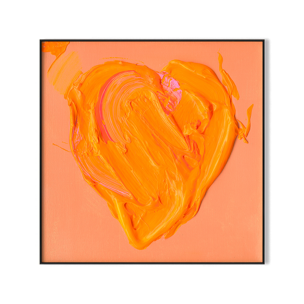 Warm Desire - Orange Abstract Heart #M8161