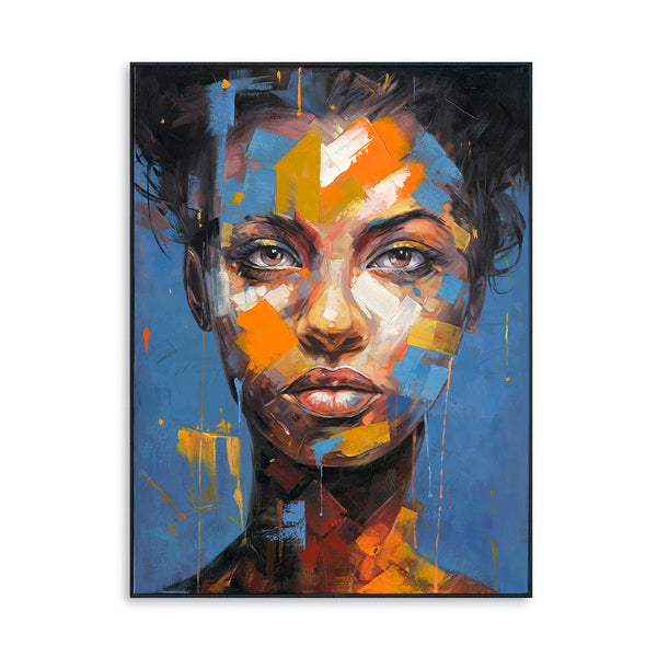Abstract-Colorful Woman with Orange Details #P2617
