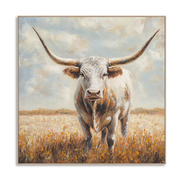 Majestic Longhorn-Realistic Bull Painting #P2861