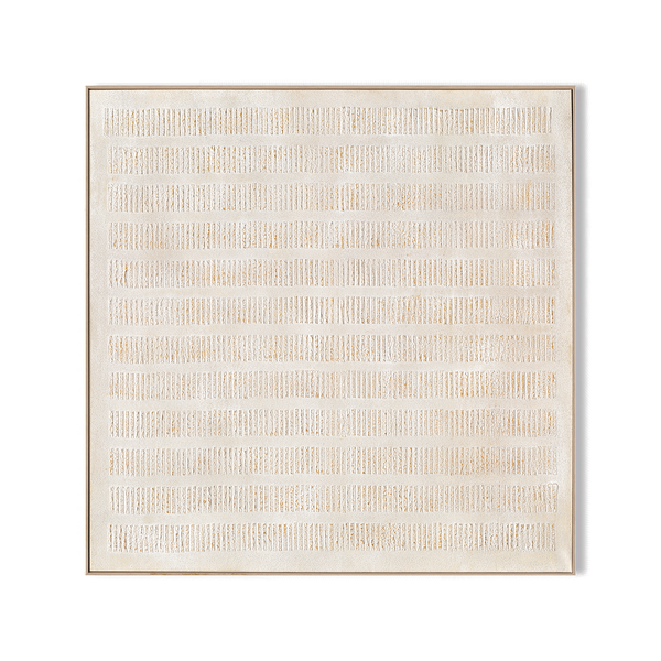 Whispered Gold - Textured Line Abstract Painting #P4514