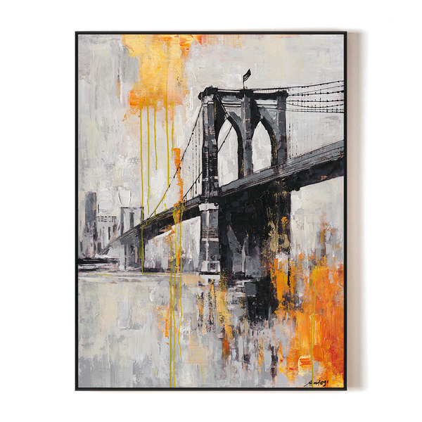 Flame City - Abstract Bridge Art#P5929