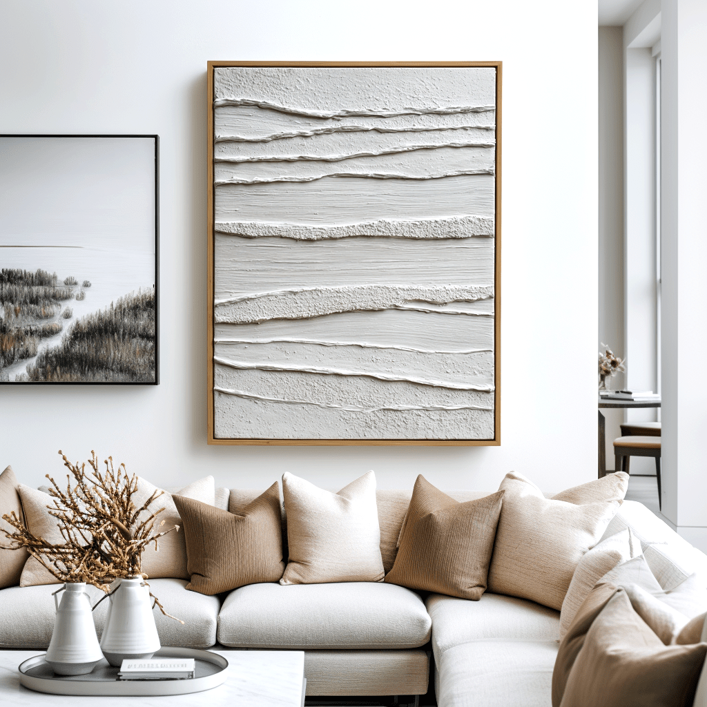 Quiet Rift – White Minimalist Painting #awp103 Painting artwepaint 