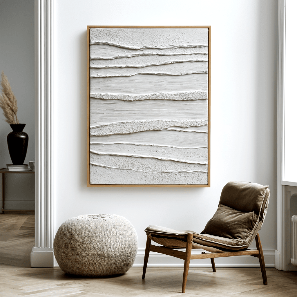 Quiet Rift – White Minimalist Painting #awp103 Painting artwepaint 