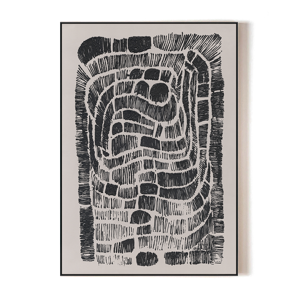 Flowing Ink Forms - Black & White Line Art #R4013