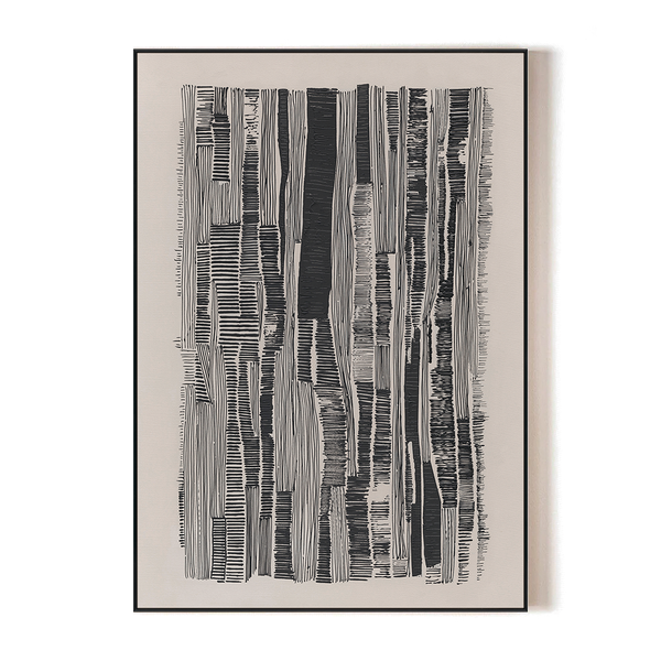 Vertical Rhythm - Black & White Line Art #R4014