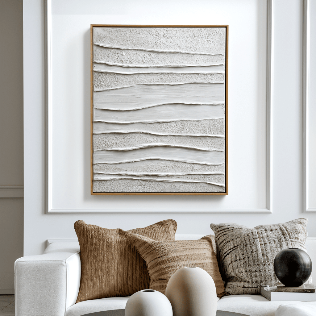 Shore Layers – White Textured Canvas #awp102 Painting artwepaint 
