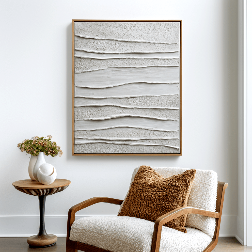 Shore Layers – White Textured Canvas #awp102 Painting artwepaint 