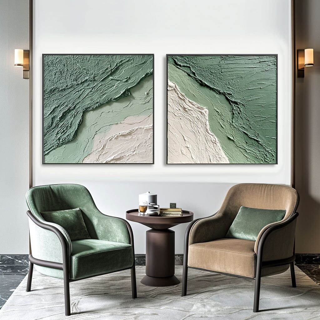 Verdant Ridge - Green Textured Abstract Painting #awp22 Painting artwepaint 