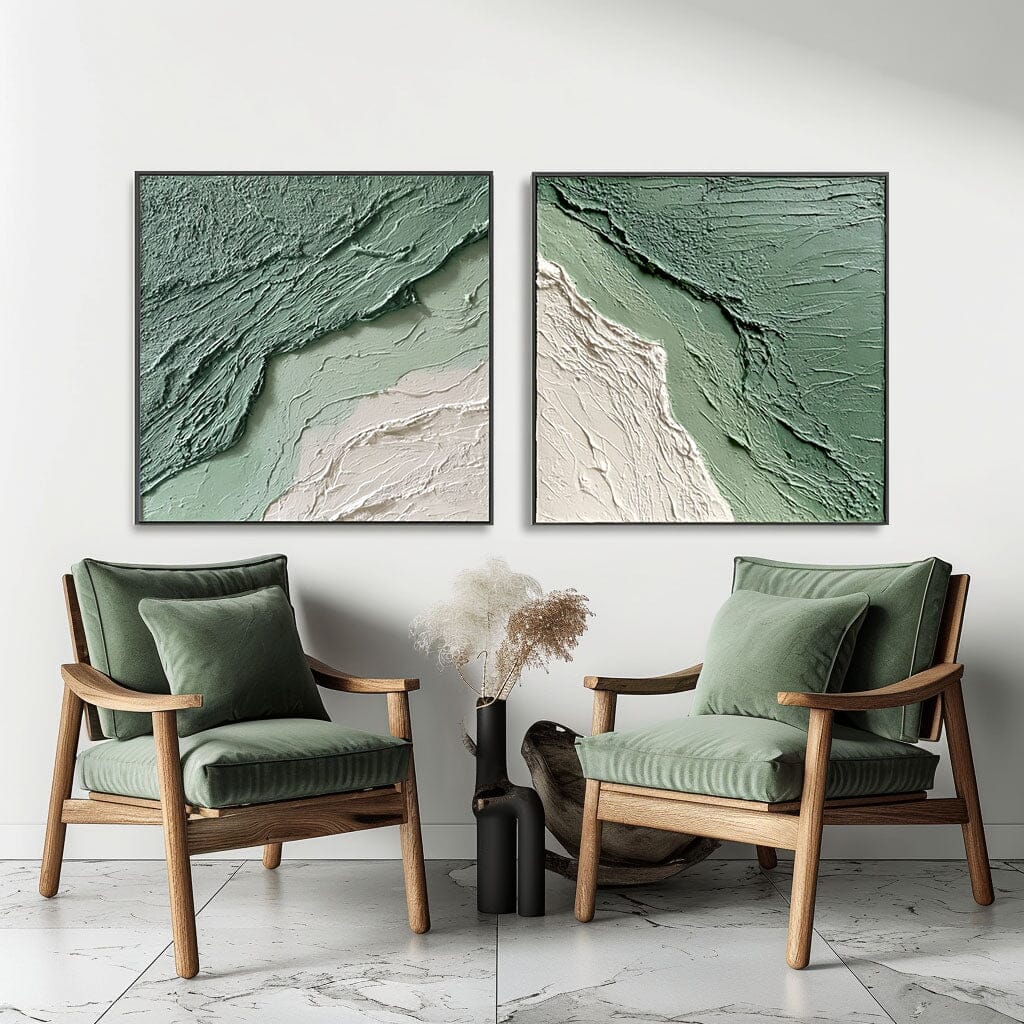 Verdant Ridge - Green Textured Abstract Painting #awp22 Painting artwepaint 
