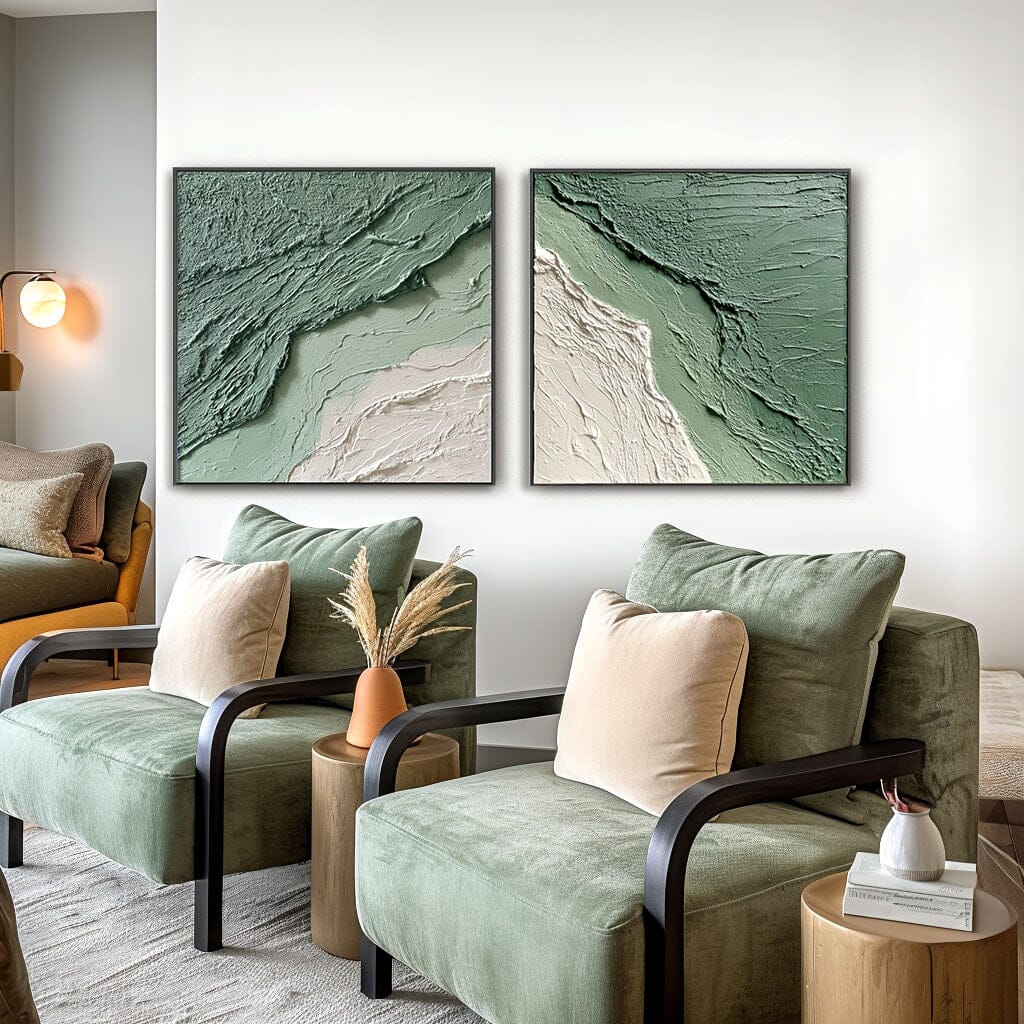 Verdant Ridge - Green Textured Abstract Painting #awp22 Painting artwepaint 