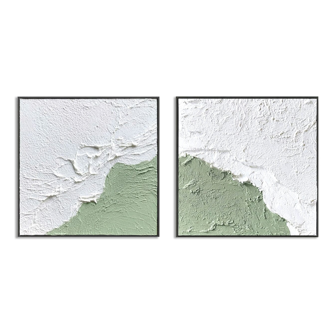 Whisper of Calm - White & Sage Minimalist Texture Art #awp23 Painting artwepaint 