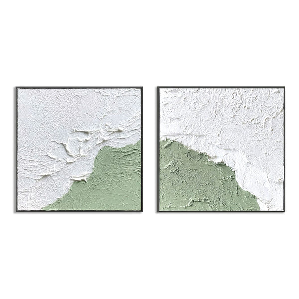 Whisper of Calm - White & Sage Minimalist Texture Art #awp23 Painting artwepaint 