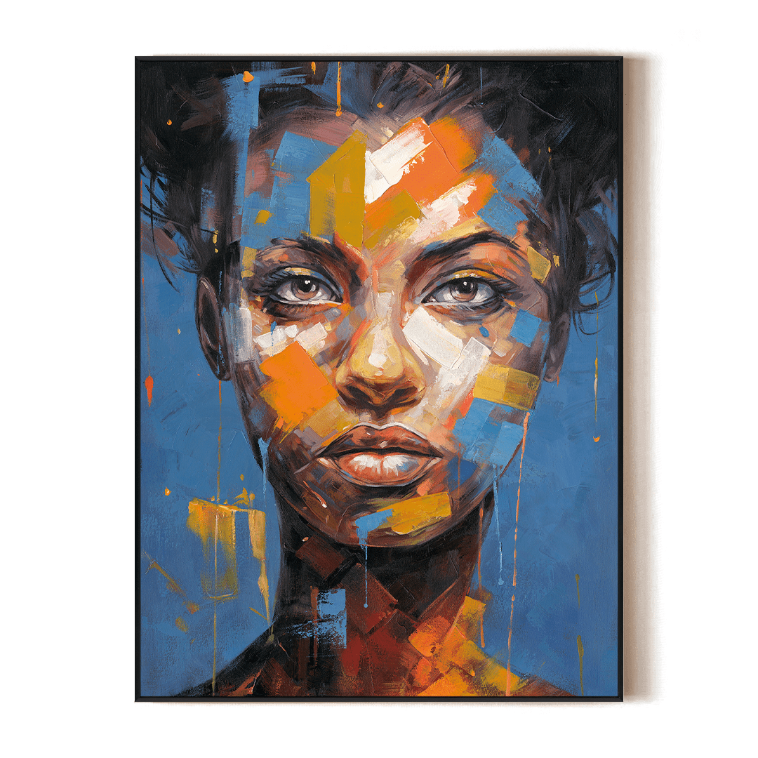 Abstract-Colorful Woman with Orange Details #P2617 Painting artwepaint 