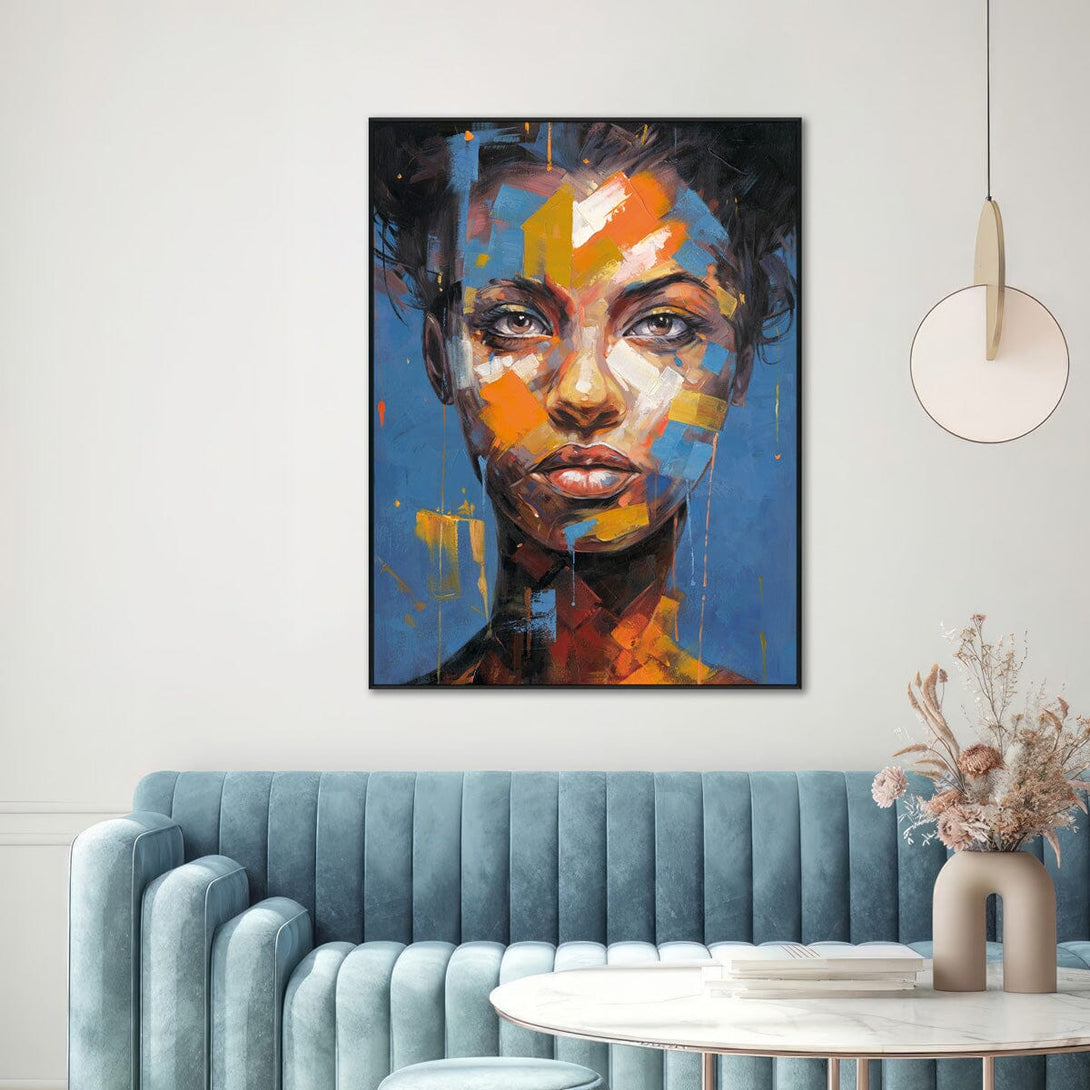 Abstract-Colorful Woman with Orange Details #P2617 Painting artwepaint 