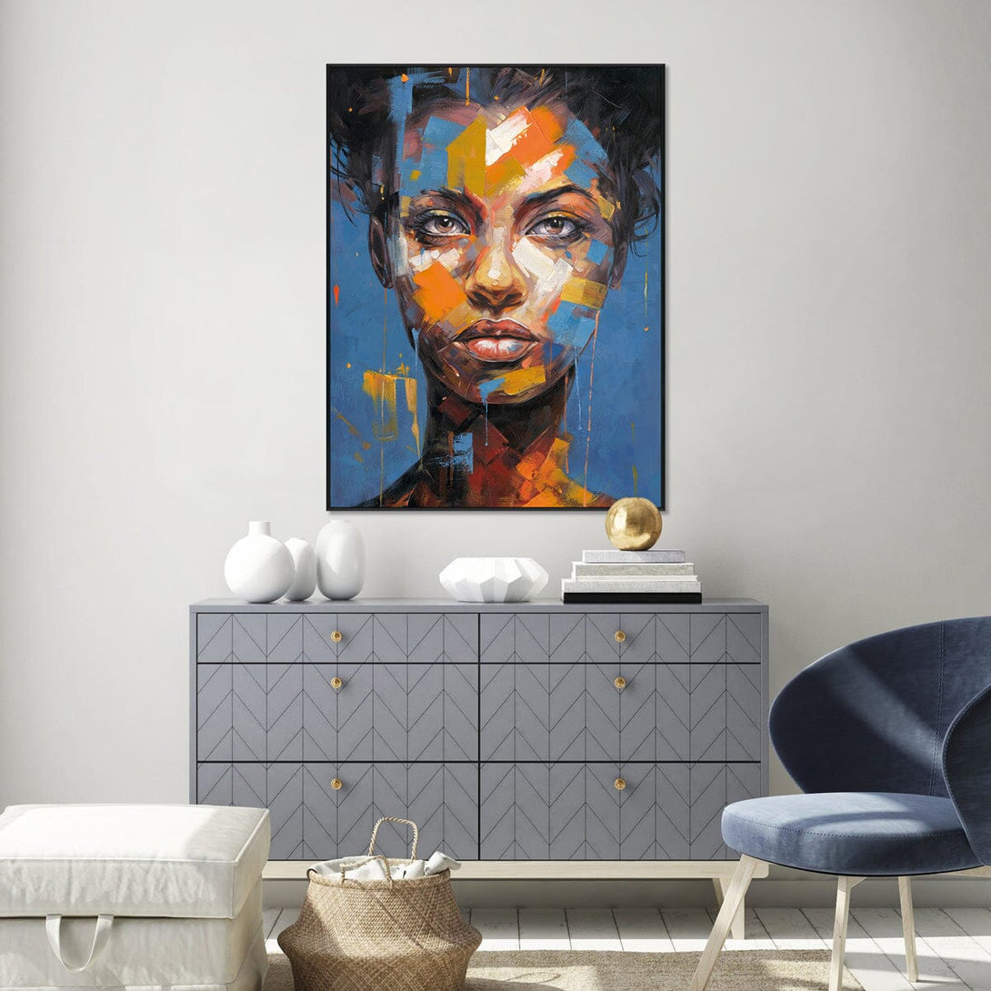Abstract-Colorful Woman with Orange Details #P2617 Painting artwepaint 