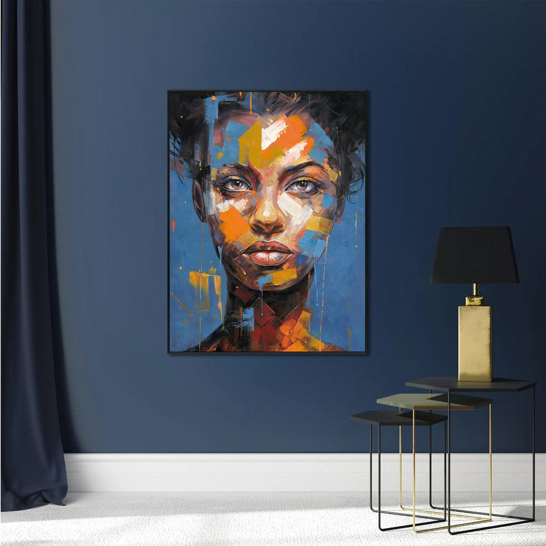 Abstract-Colorful Woman with Orange Details #P2617 Painting artwepaint 