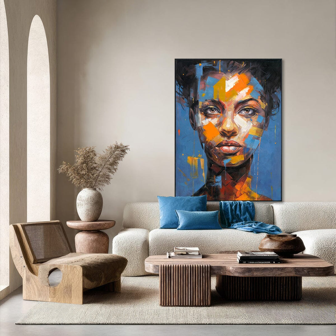 Abstract-Colorful Woman with Orange Details #P2617 Painting artwepaint 
