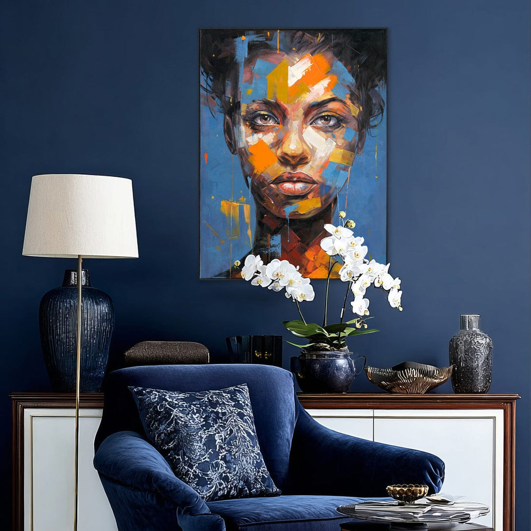 Abstract-Colorful Woman with Orange Details #P2617 Painting artwepaint 