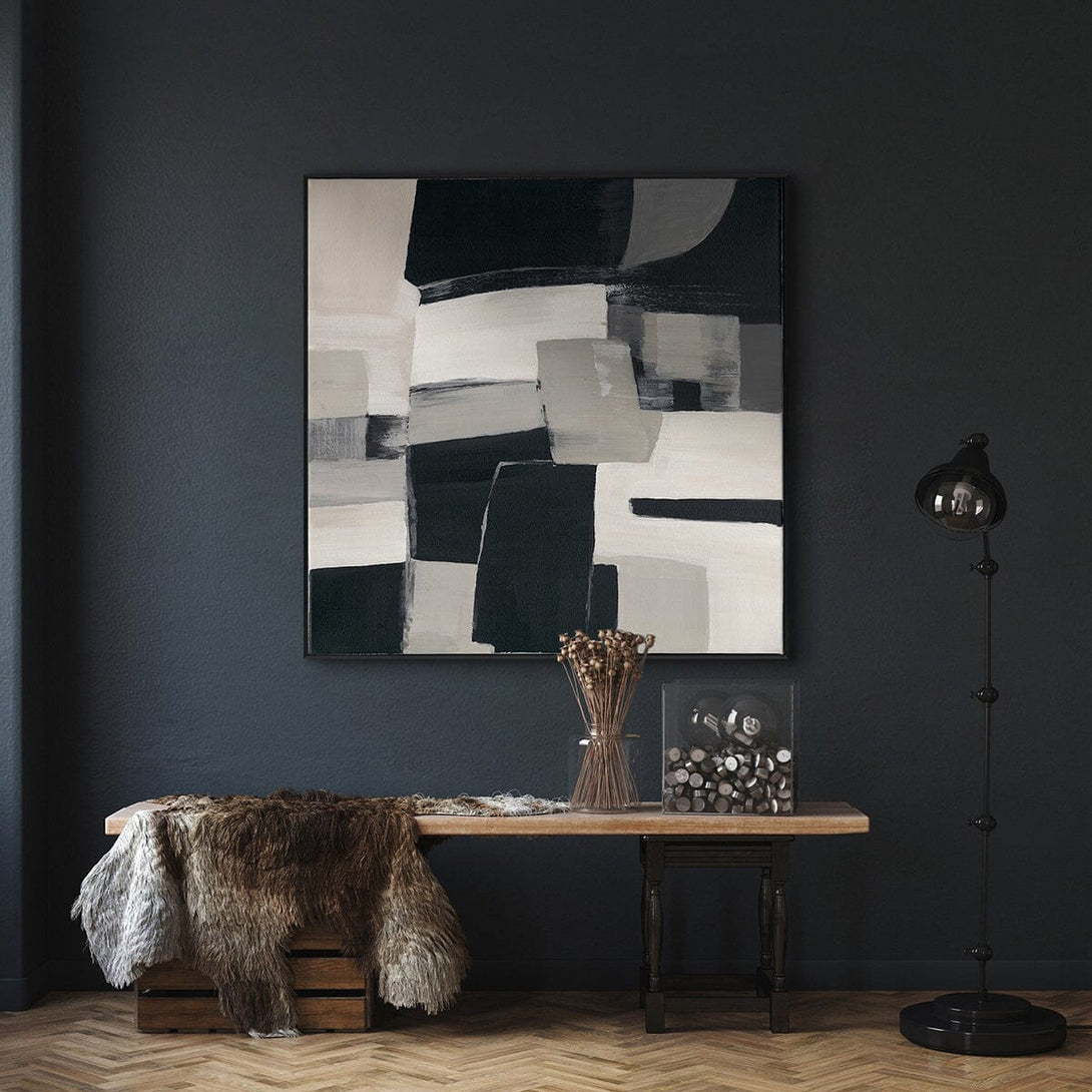 Abstract Grid - Neutral Tone Geometric Painting#M4703 Painting artwepaint 