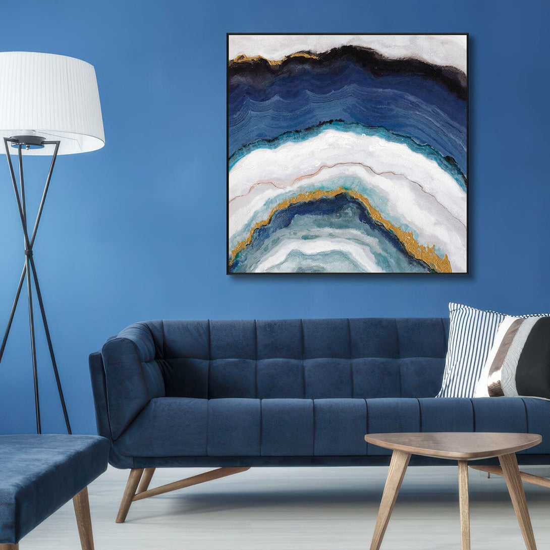Agate Waves-Blue Textured Abstract #I3738=I6357 Painting artwepaint 