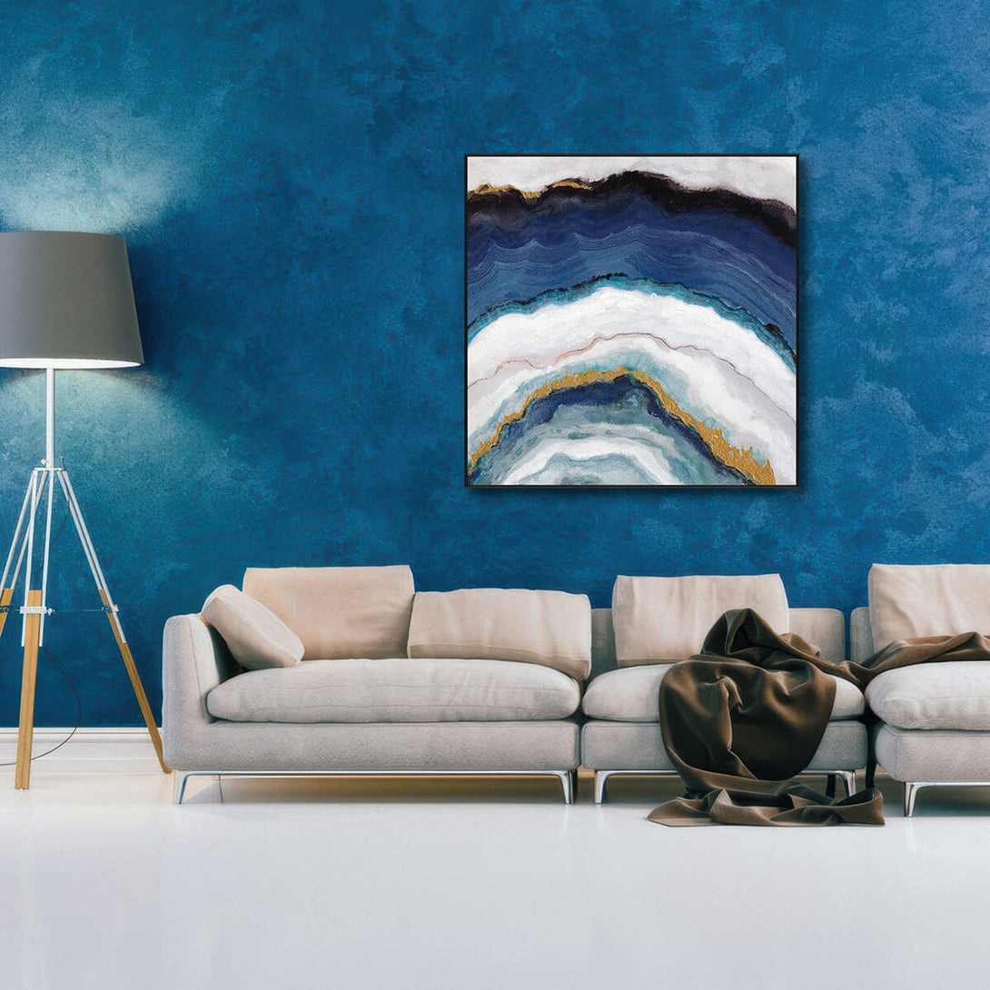 Agate Waves-Blue Textured Abstract #I3738=I6357 Painting artwepaint 