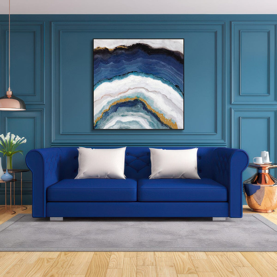 Agate Waves-Blue Textured Abstract #I3738=I6357 Painting artwepaint 