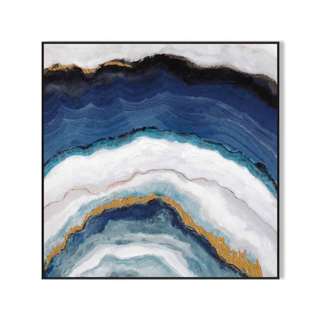 Agate Waves-Blue Textured Abstract #I3738=I6357 Painting artwepaint 