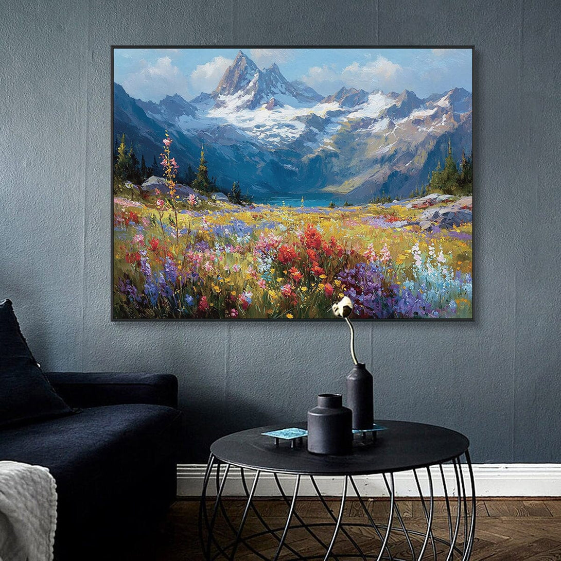 Alpine Bloom-Colorful Mountain Landscape Painting #RIX1(448) Painting artwepaint 