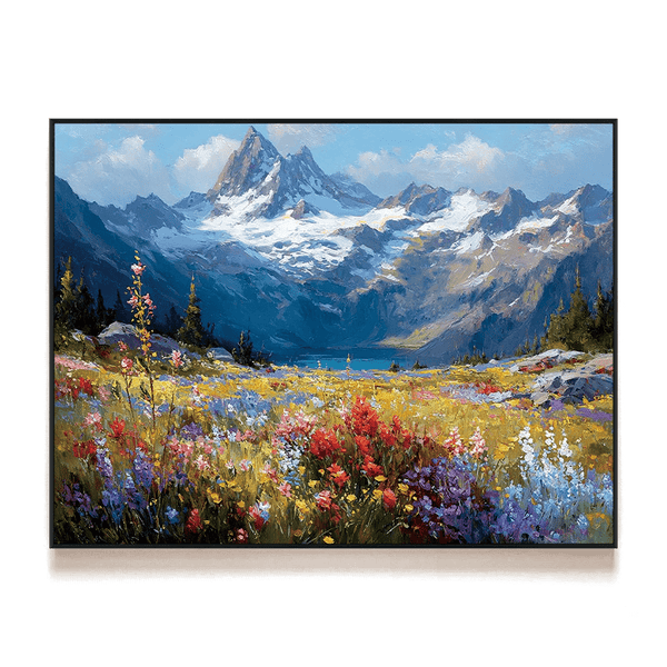 Alpine Bloom-Colorful Mountain Landscape Painting #RIX1(448) Painting artwepaint 