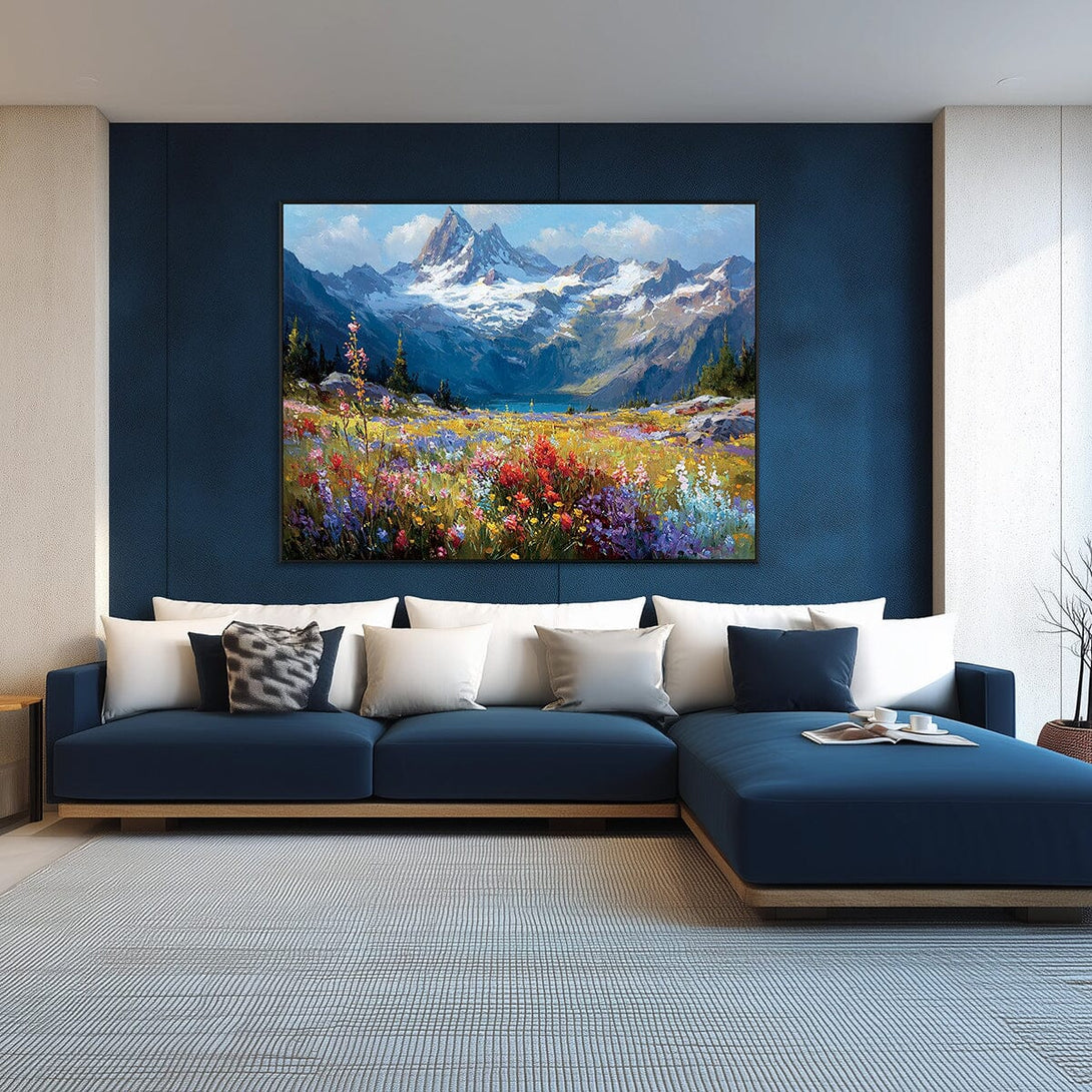 Alpine Bloom-Colorful Mountain Landscape Painting #RIX1(448) Painting artwepaint 