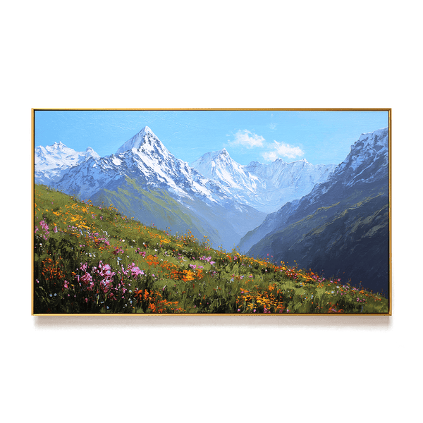 Alpine Bloom – Mountain Meadow Oil Painting #awp34 Painting artwepaint 