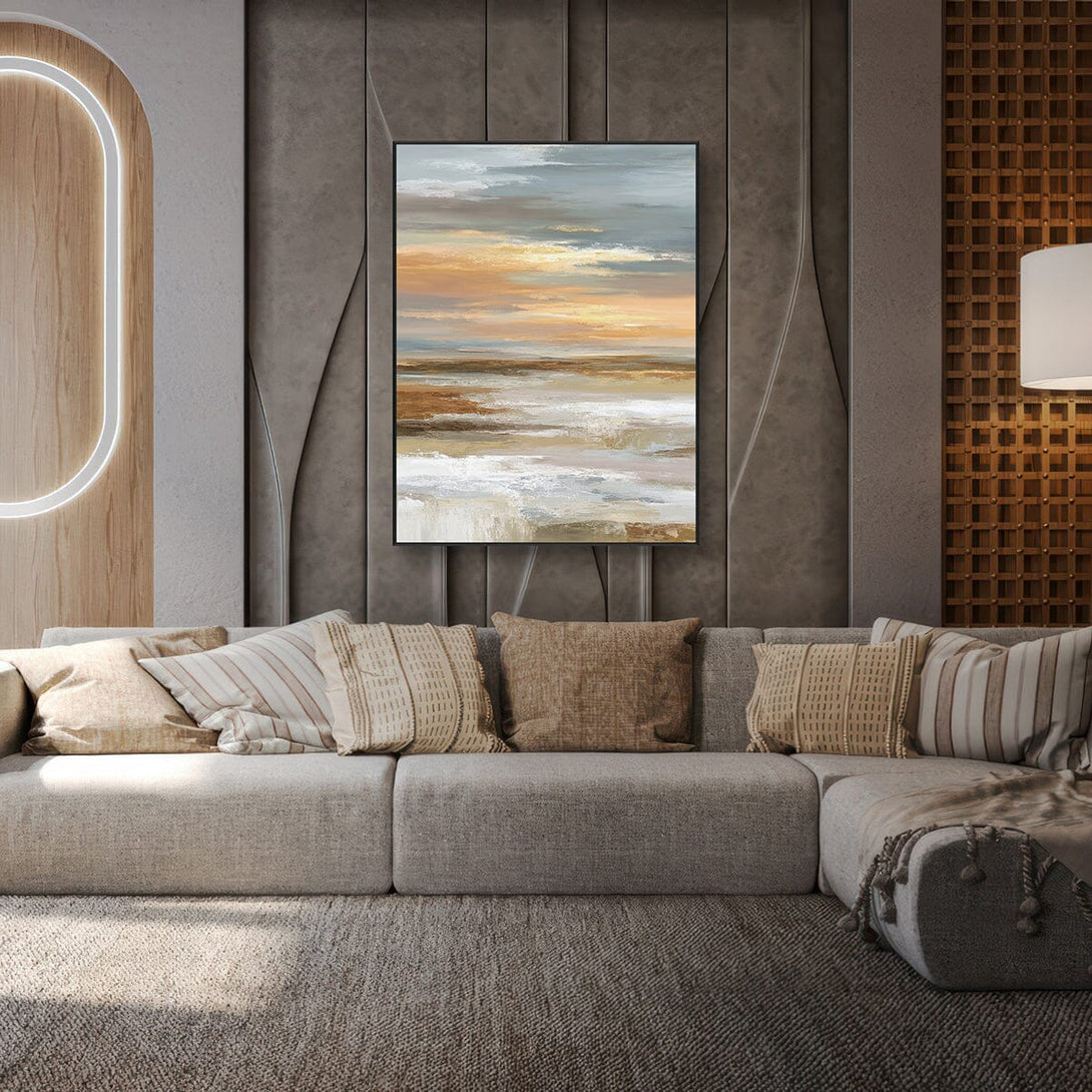 Amber Dusk – Warm Seascape Painting #RFX4(78) Painting artwepaint 