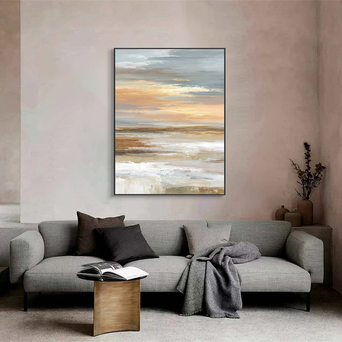 Amber Dusk – Warm Seascape Painting #RFX4(78) Painting artwepaint 