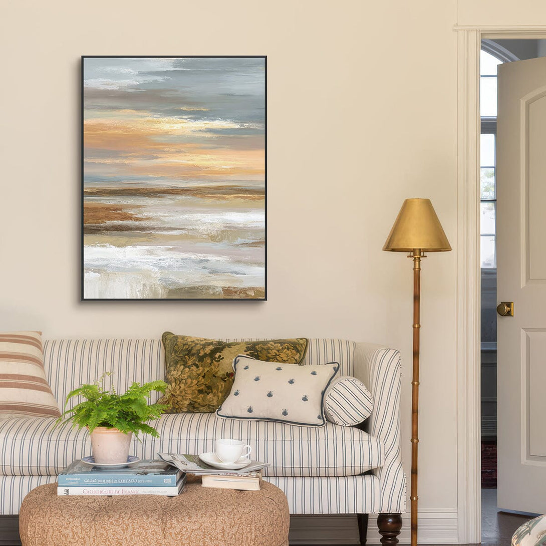 Amber Dusk – Warm Seascape Painting #RFX4(78) Painting artwepaint 