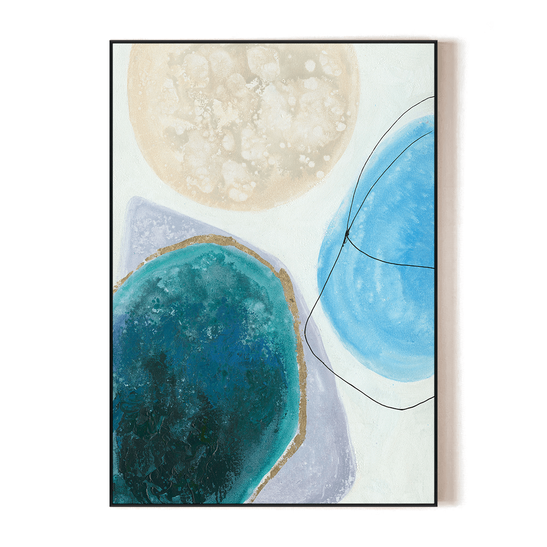 Aqua Reverie - Abstract Fluid Shapes #J1530 Painting artwepaint 