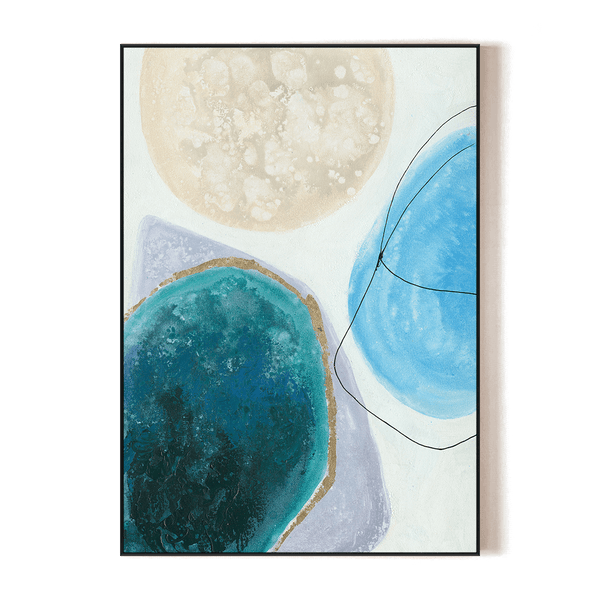 Aqua Reverie - Abstract Fluid Shapes #J1530 Painting artwepaint 