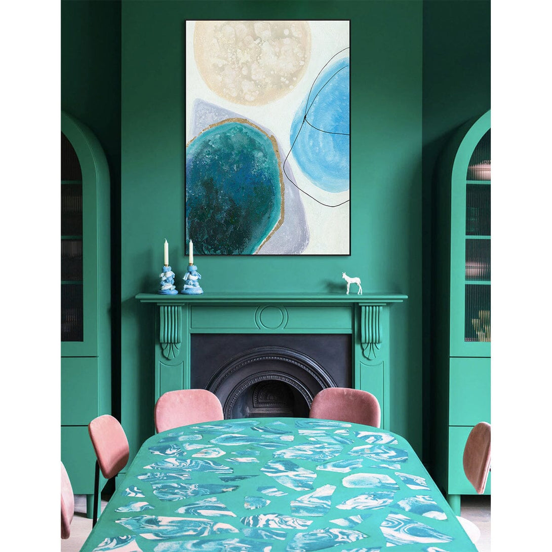 Aqua Reverie - Abstract Fluid Shapes #J1530 Painting artwepaint 