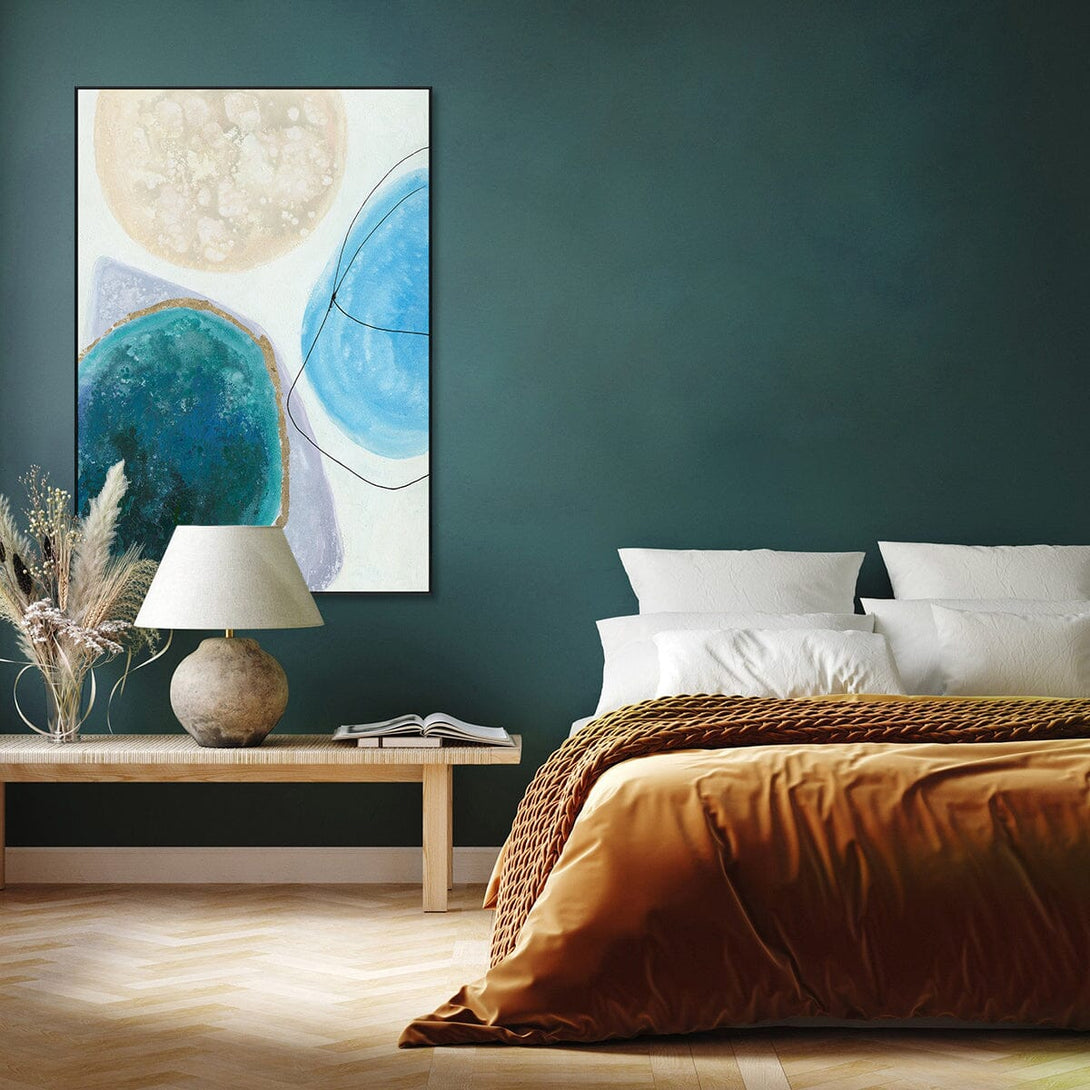 Aqua Reverie - Abstract Fluid Shapes #J1530 Painting artwepaint 