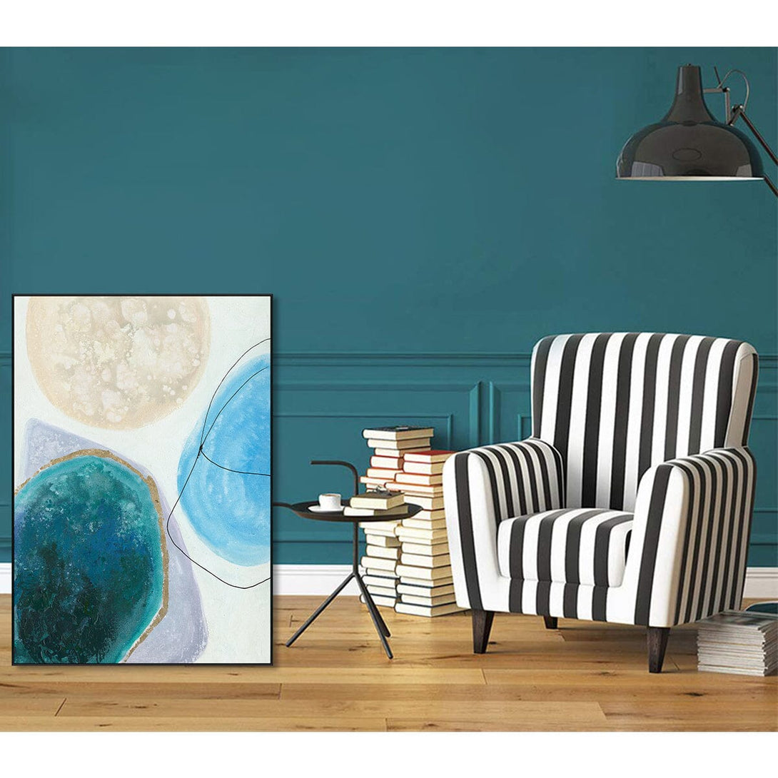 Aqua Reverie - Abstract Fluid Shapes #J1530 Painting artwepaint 