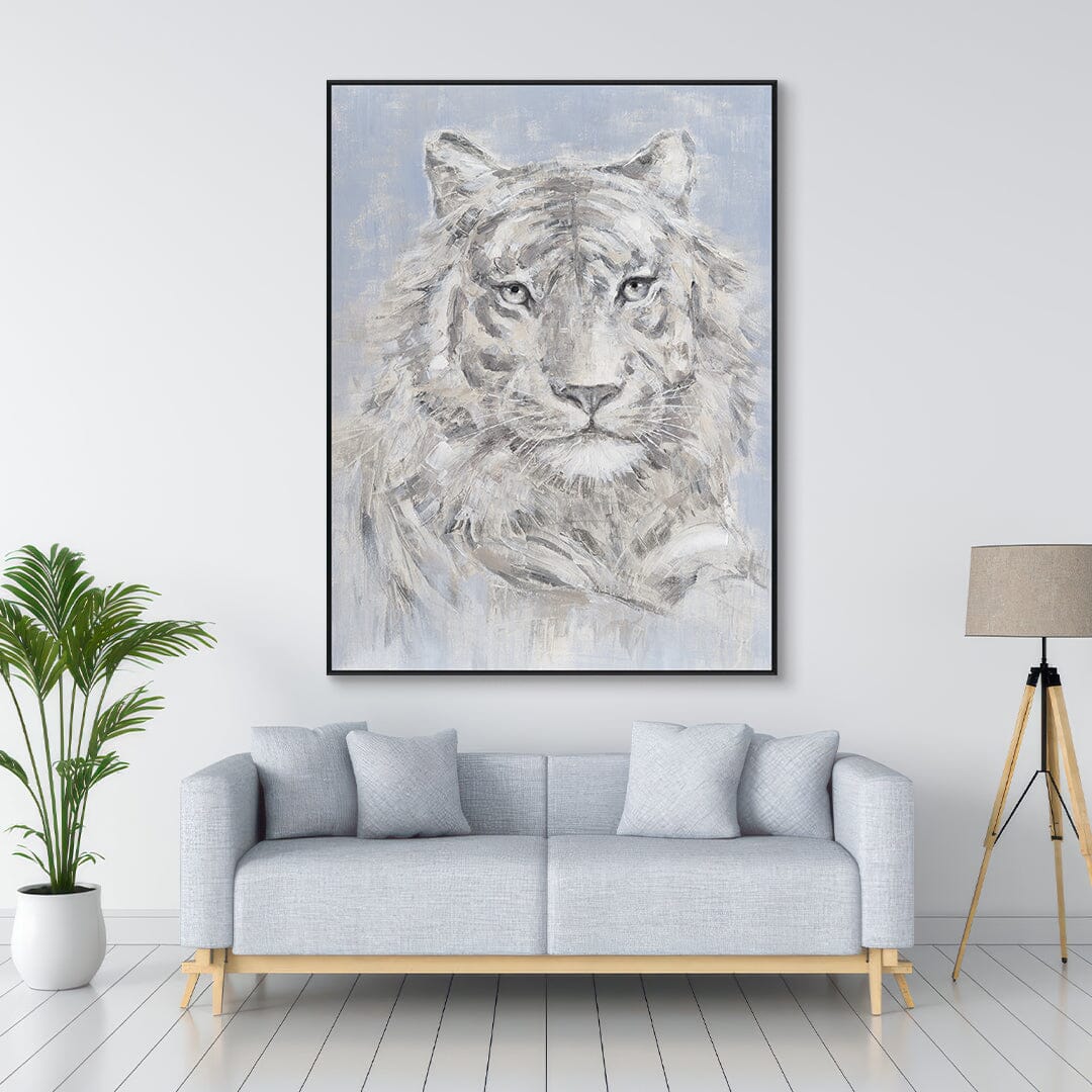 Arctic White Tiger - Grey Blue Wildlife Painting #M0613 Painting artwepaint 