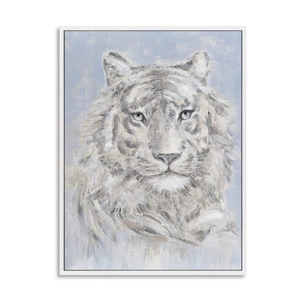 Arctic White Tiger - Grey Blue Wildlife Painting #M0613 Painting artwepaint 