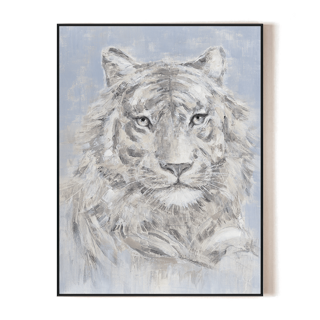 Arctic White Tiger - Grey Blue Wildlife Painting #M0613 Painting artwepaint 